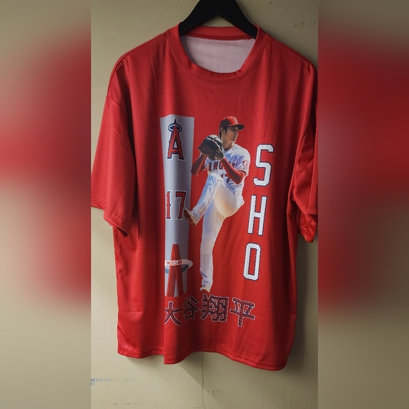 Shohei Ohtani Kanji #17 XL T-Shirt Pitcher Batter Japans Babe Ruth AL Angels - Picture 1 of 3